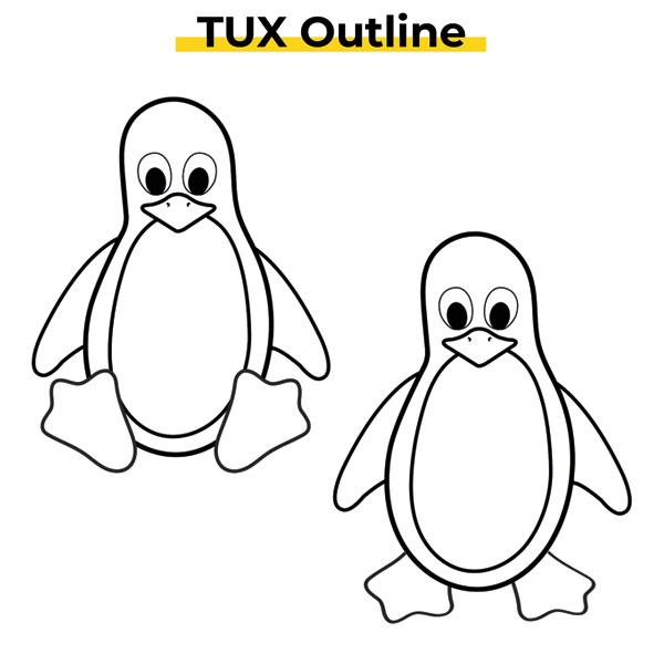 Tux Outline: Distinctive and Bold